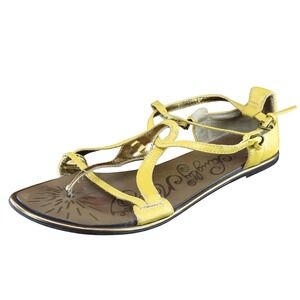 Naughty Monkey‎ Sz 9.5 M Yellow Strappy Synthetic Women Sandals 198700